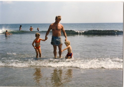 Hanging out at the beach with Dad