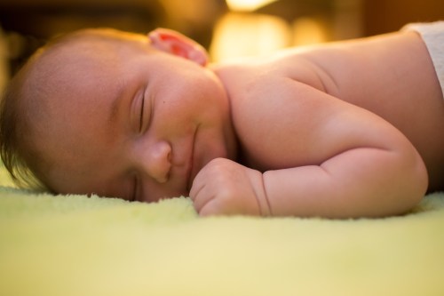 Happily sleeping during tummy time!