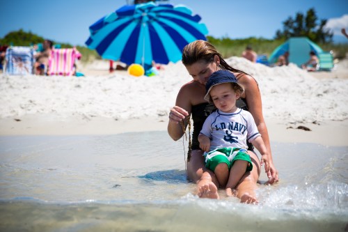 Relaxing by the water