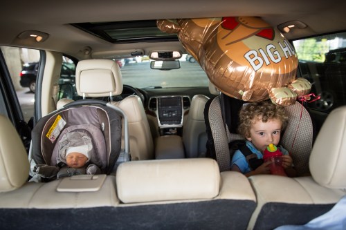 The ride home with our two boys